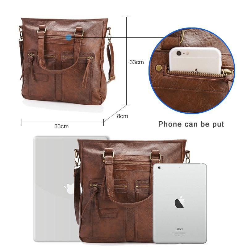 Casual Tote Bag - Women Vintage Briefcase Style - Crossbody Package (WH4)(WH2)(F43)