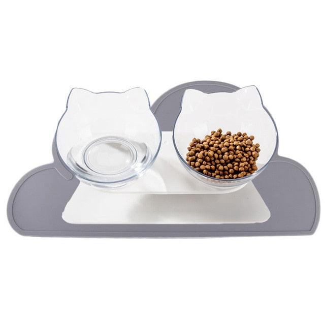 Great Bowls Double Bowls Non-slip With Raised Stand Pet Food And Water Bowls Feeders (6W1)(F71)