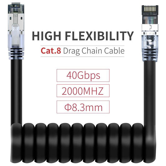 Cat8 Ethernet Cable 40Gbps 2000Mhz S/FTP High Speed Patch Cable Cord with RJ45 Gold Plated Connectors for Modem Router PC Gaming (CA2)(F52)
