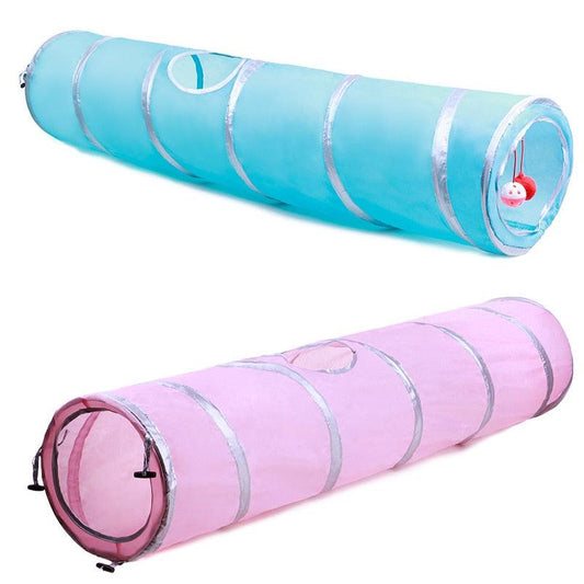 Great Cat Tunnel Pet Tube Collapsible Play Toy - Indoor Outdoor Kitty Puppy Toys - Puzzle Exercising Hiding Training (D75)(8W3)