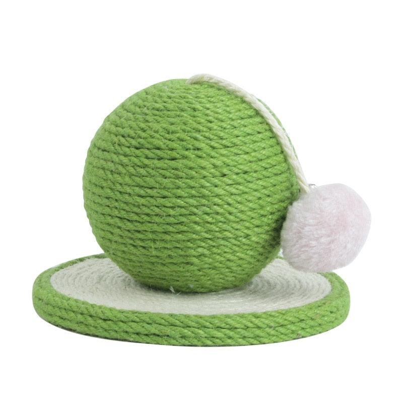 Pet Cat Toy - Ball Shape Sisal Scraper Grinding Claw Kitten Toys with Bell Ball (8W3)(F75)