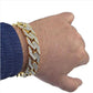 Charm Sand Blast Bracelet Cuban Chain - Men Bling 8.5'' Bracelets Fashion Jewelry (MJ3)(F83)