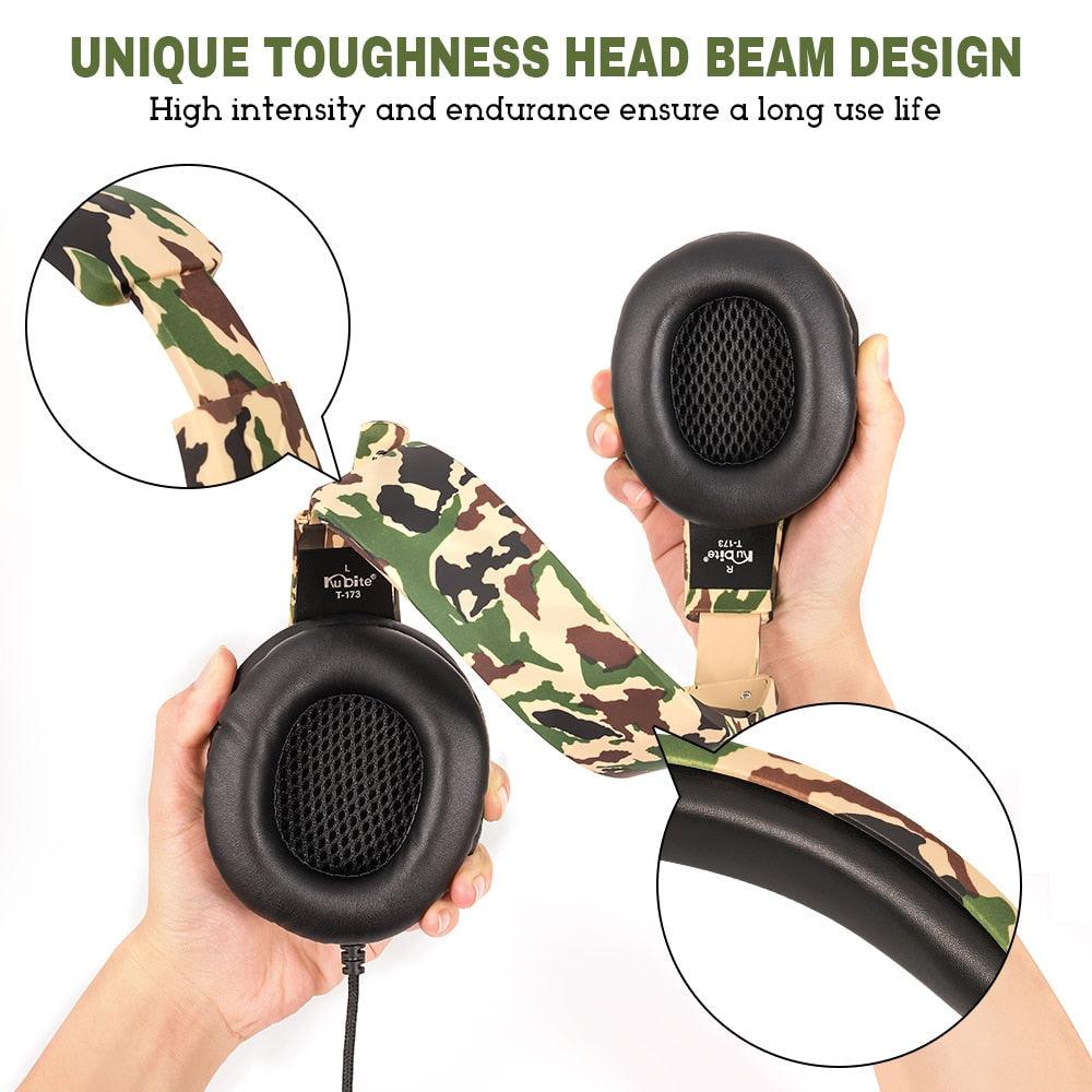 Trending Gaming Headset - Wired Camouflage Earphone Game Headphone with Microphone Stereo Sound Bass for PC Gamer/Laptop/Phone/PS4 (AH)(F49)