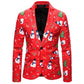 Christmas Blazer - Men 3D Cartoon Print Fashion Blazers - New Year Jacket Festival Party (T2M)(CC5)(F8)(F11)