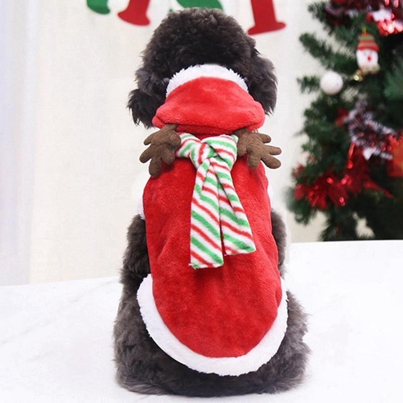 Christmas Dog Clothes - Small Medium Dogs Santa Costume Pug Chihuahua Pet - Cat Clothing Jacket Coat (2U69)