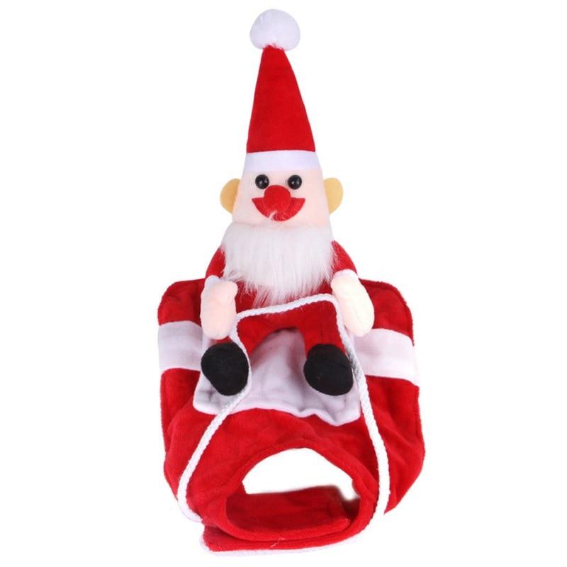 Christmas Dog Costumes Pet Clothes - Santa Riding Dog Dressing up Jacket Coat - Funny Dogs Clothing (2U69)
