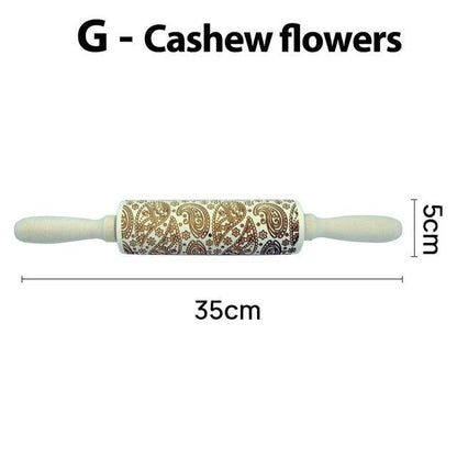 Christmas Deer Cartoon Baking Rolling pin Cake Biscuit Fondant Dough Engraved Roller - Fortune Cookies - Cookie Day(D61)(AK4)(AK2)