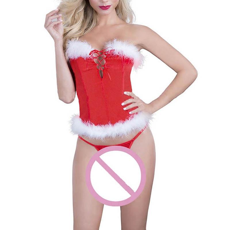 Christmas Erotic Lingerie Tight Temptation Suit - Two-piece (2U29)