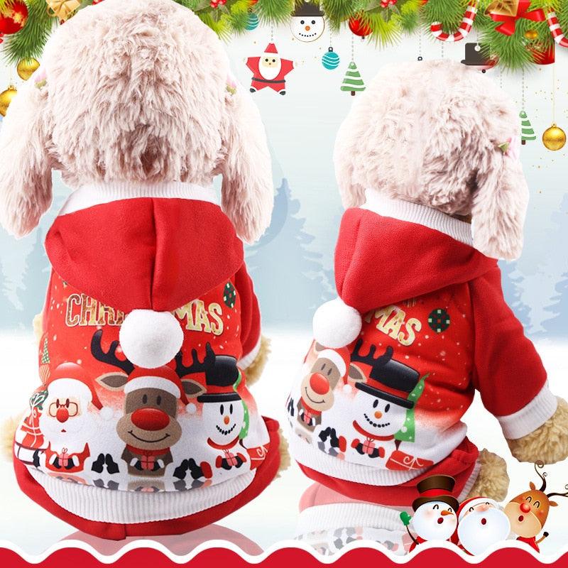 Christmas Pet Dog Clothes - Soft Velvet Four-legs Hoodies Outfit For Small Dogs Chihuahua Pug Sweater (W2)(W4)(F69)