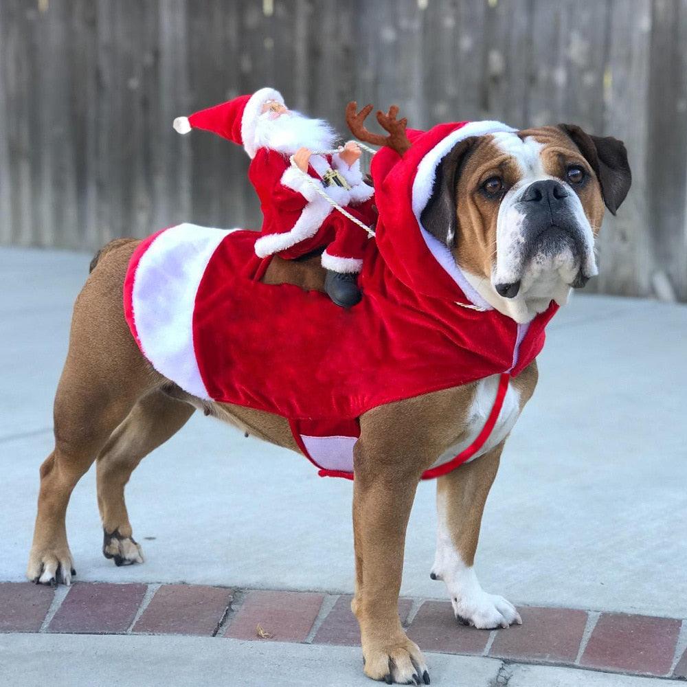 Christmas Pet Dog Dressing Up Clothes - Funny Santa Claus Costume For Dogs - Winter Warm Dog Coat (D69)(W7)(W1)(W4)