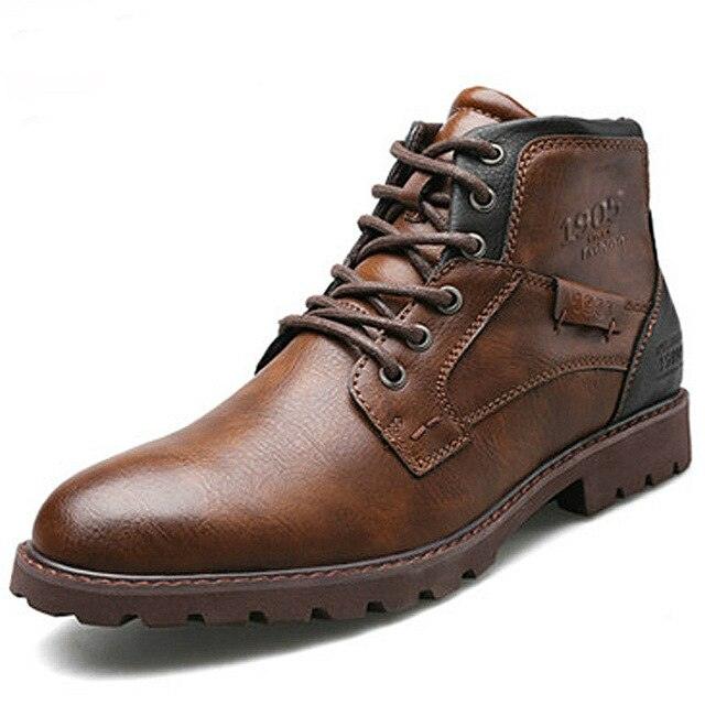 Classic Brand Men's Boots - Italy Handmade Ankle Boots - Outdoor Waterproof (D13)(MSB2)(MSF6)