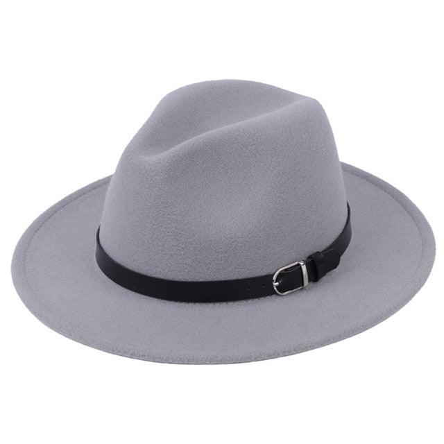 Classic British Fedora Hat - Imitation Woolen Winter Felt Hats - Fashion Jazz Hat (WH8)
