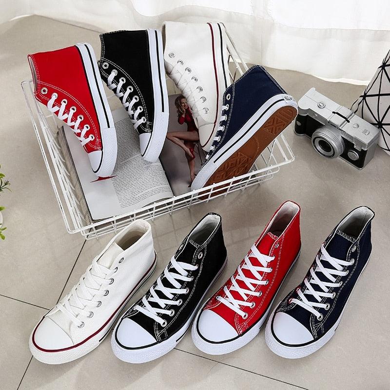 Classic Men Canvas Shoes - Low High Upper Lace-up Casual Sneakers (D12)(MSC3)