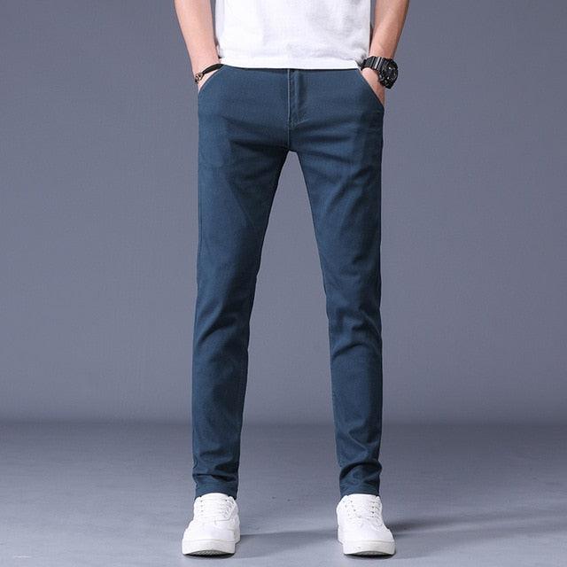 Classic Men's Casual Pants - New Business Fashion Slim Fit Cotton Stretch Trousers (TG1)