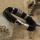 Classic Wide Weave Wristband Leather Bracelets - Charm Vintage Men's Bracelet (2U83)