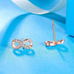 Great 100% Real 925 Sterling Silver Infinity Zircon Stud Earrings - Women's Silver & Golden Color Earrings (D81)(2JW1)