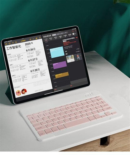 Colorful Arabic Spanish Touchpad Keyboard - For Samsung Android, Tablet, iPad 11 10.2 10.5 Tablet - Bluetooth Keyboard (TLC4)
