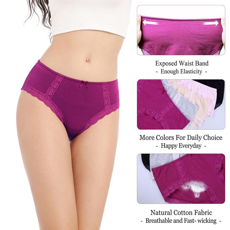 Wonderful 5pcs Soft Cotton Hipster Panties - Women's Underwear - Solid Color Breathable Briefs (TSP3)(F28)