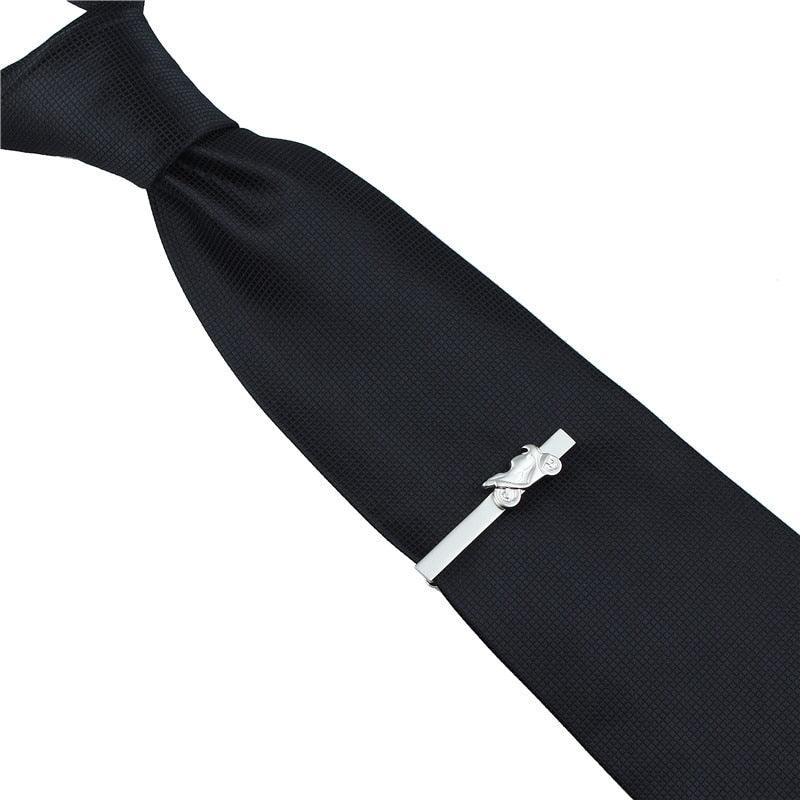 Cool Brushed Motor Tie Clips - Trendy Necktie Pin Ceremony Gift Silver Color Tie Pin With Box (1U17)