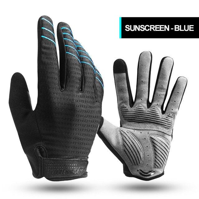 Great Men's Cycling Gloves - Long Finger Gel Pad Sport MTB Bike Touch Screen Bicycle Full Finger Glove (4AC1)(F103)