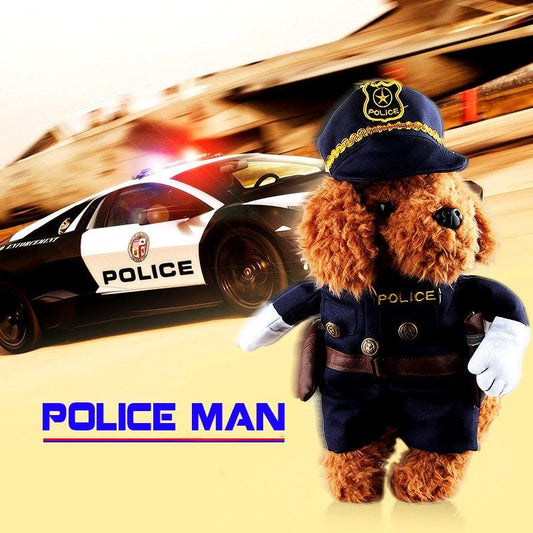 Cosplay Policeman Dog Clothes -Small Dogs Winter French Bulldog Jacket Standing Dog Halloween Costume (W7)(W5)(F69)
