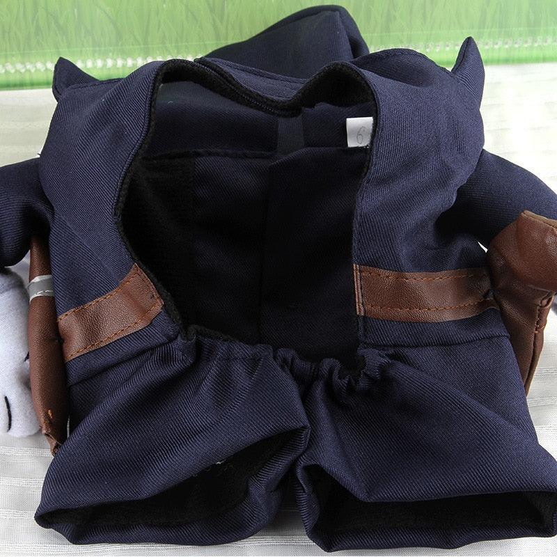 Cosplay Policeman Dog Clothes -Small Dogs Winter French Bulldog Jacket Standing Dog Halloween Costume (W7)(W5)(F69)