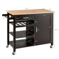 4-Tier Wood Kitchen Island Trolley Cart Storage Cabinet w/ Wine Rack & Drawer (D67)(FW9)(FW1)(1U67)