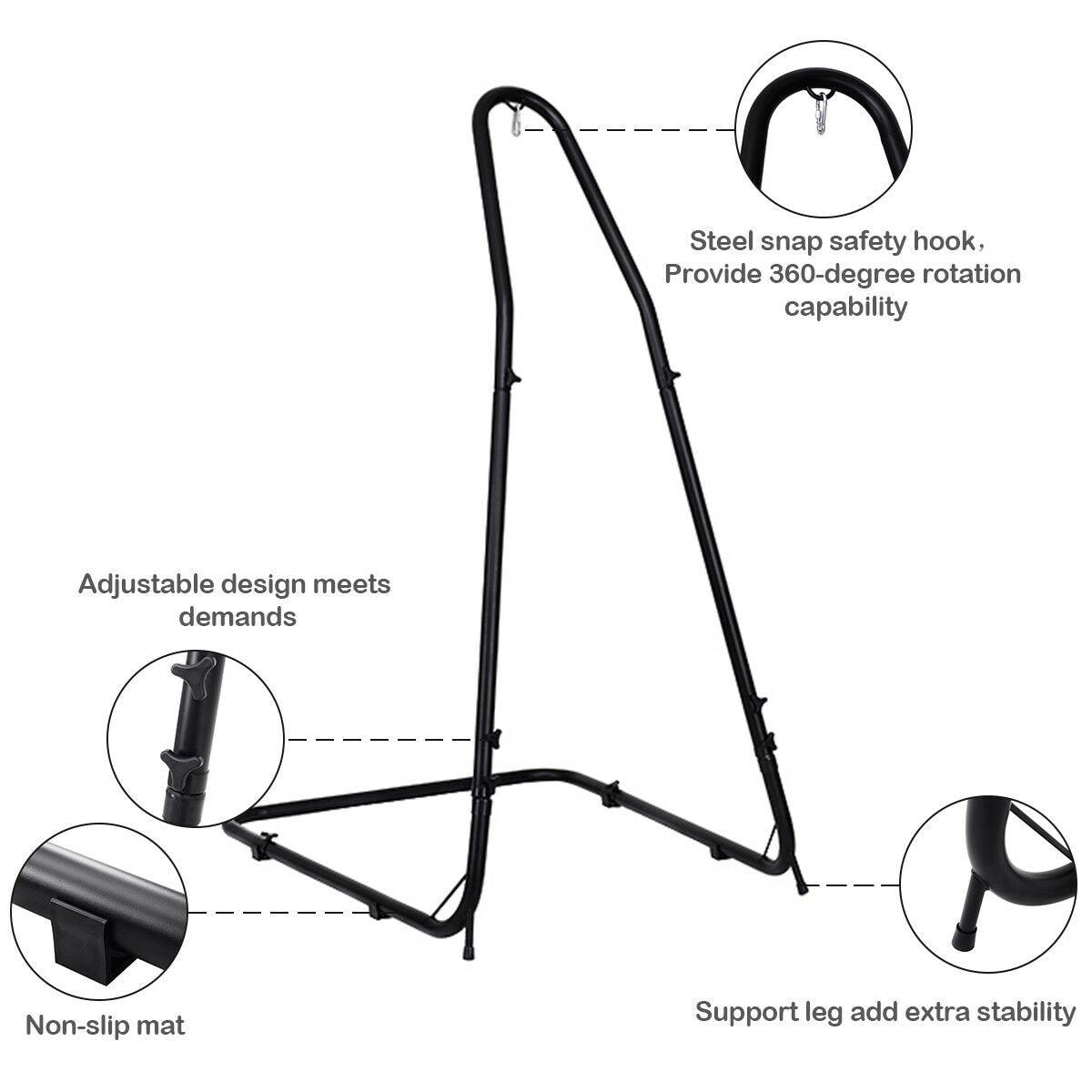 Adjustable Hammock Chair Stand For Hammocks Swings & Hanging Chairs Steel Frame (FW2)(1U67)