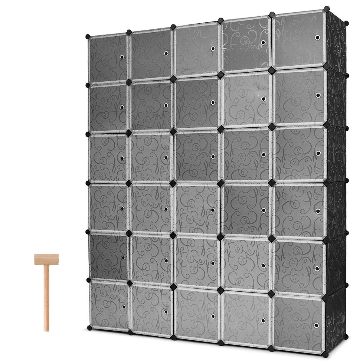 30 Cube Portable Closet Storage Organizer Clothes Wardrobe Cabinet W/Doors (FW4)(1U67)(F67)