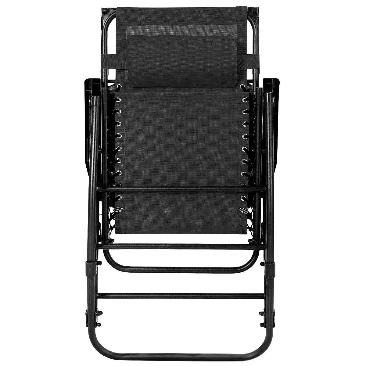 Folding Rocking Chair Rocker Porch Zero Gravity Furniture Sunshade Canopy Black (FW2)(1U67)(F67)