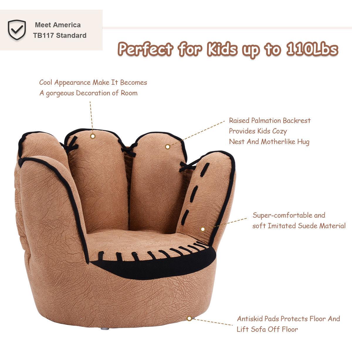 Kids Sofa Five Finger Armrest Chair Couch Children Living Room Toddler Gift (D67)(FW2)(1U67)