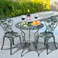 Patio Furniture Cast Aluminum Rose Design Bistro Set Antique Green (Green) (FW1)(1U67)