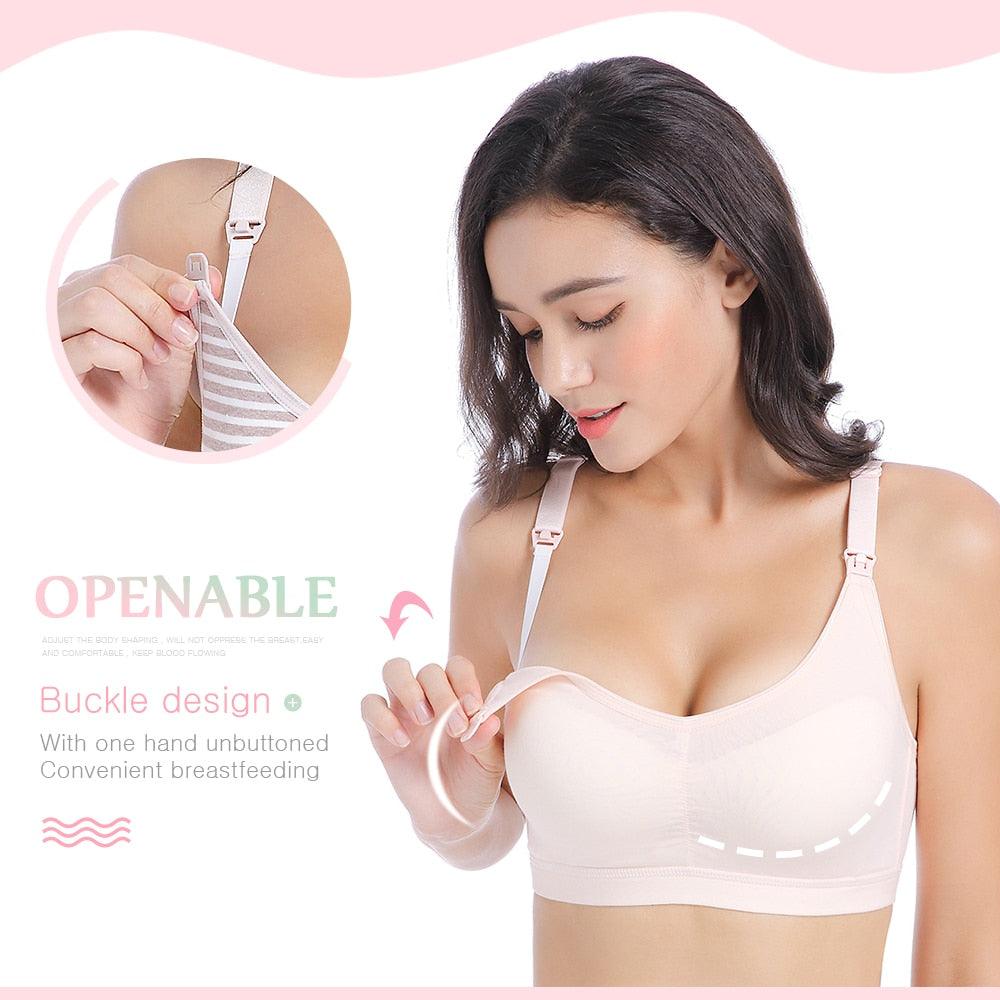 Fashion Nursing Bra Women Breastfeeding Bras Mothers Feeding Pregnancy Open  Buckle Underwear Maternity Clothes (Bands Size : 38, Color : E) :  : Clothing, Shoes & Accessories