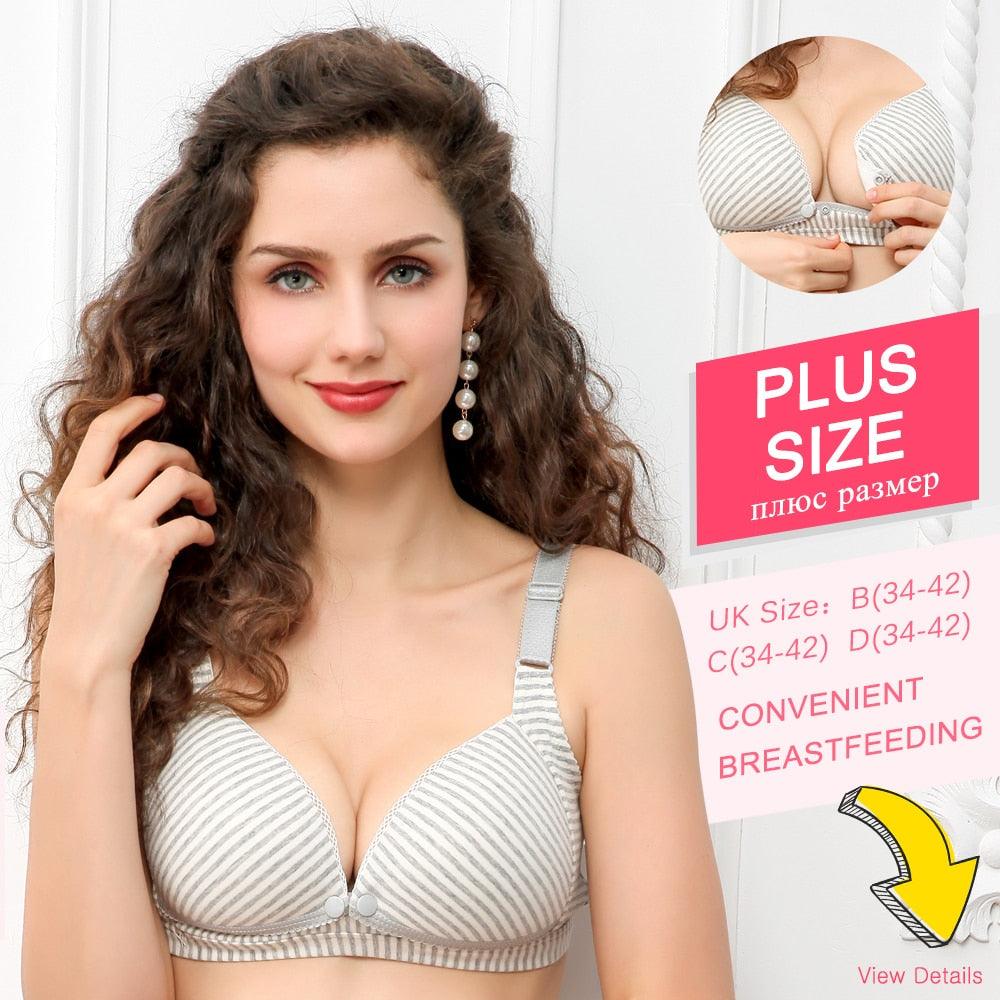 Amazing Cotton Opening Maternity Nursing Bra - Pregnancy Breast Feeding Bras - Underwear Clothing (3Z2)
