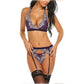 Couple Sexy Lingerie Set - Sexy Hollow Perspective Two Color Suit - Exotic Three-piece Suit (1U29)