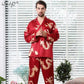 Gorgeous Couple Silk Satin Pajamas Sets - Long Sleeve Sleepwear Pajamas Suit (D90)(ZP3)