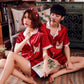 Great Couples Lovers Pajamas Sets - Summer Women & Men Silk Sleepwear Set - Top+ Pants (ZP3)(F90)