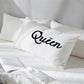 Couples Pillowcase Letter KING QUEEN Print Pillow Case Romantic Pillow Cover (3BM)