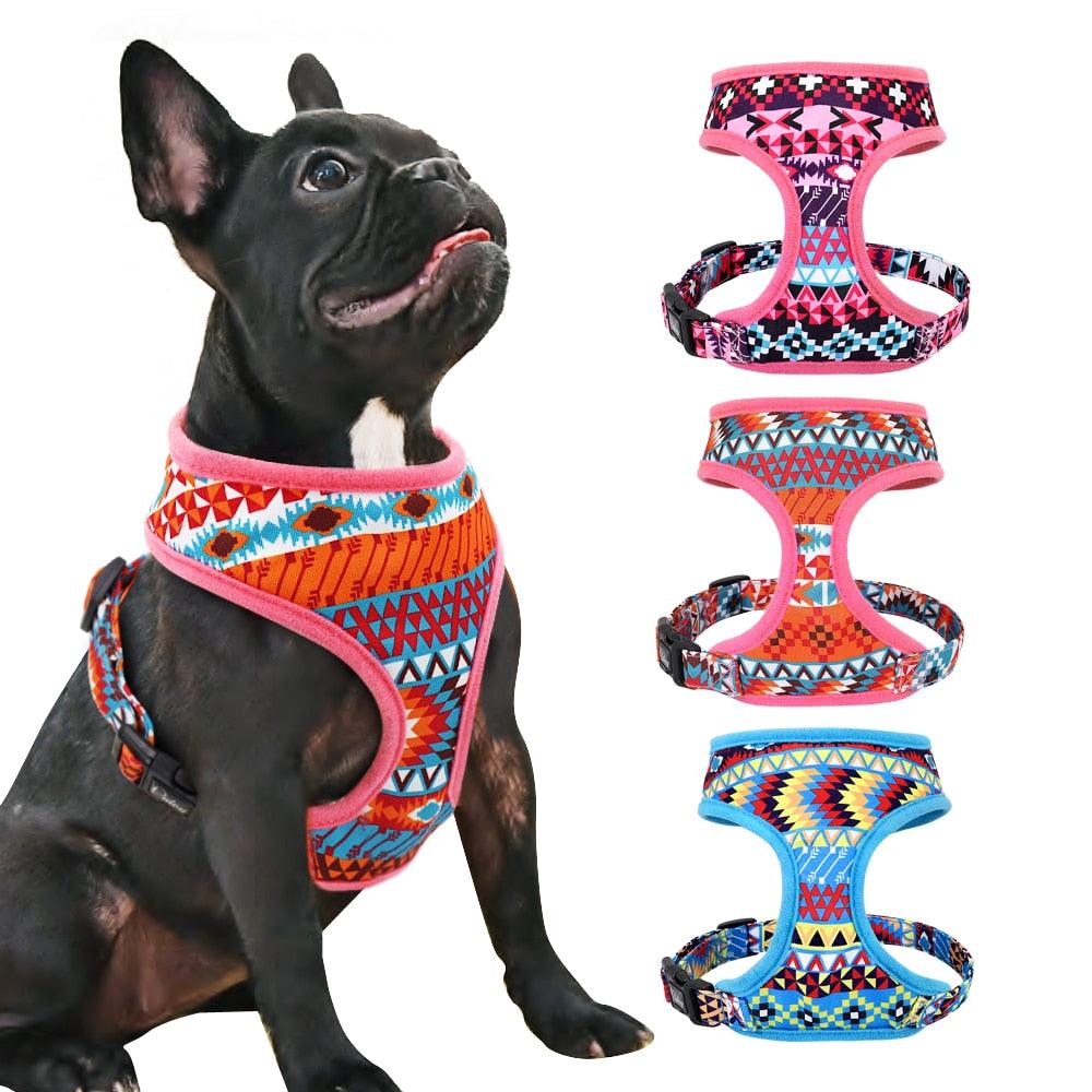 Cute Puppy Cat Harness Adjustable Printed Pet Harness Vest For Small Medium Dogs (3W1)(F70)