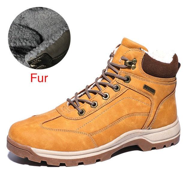 Winter Genuine Leather Ankle Men's Boots - Fur Plush Warm Men Casual Boots (MSB4)(MSB5)(F16)(F13)
