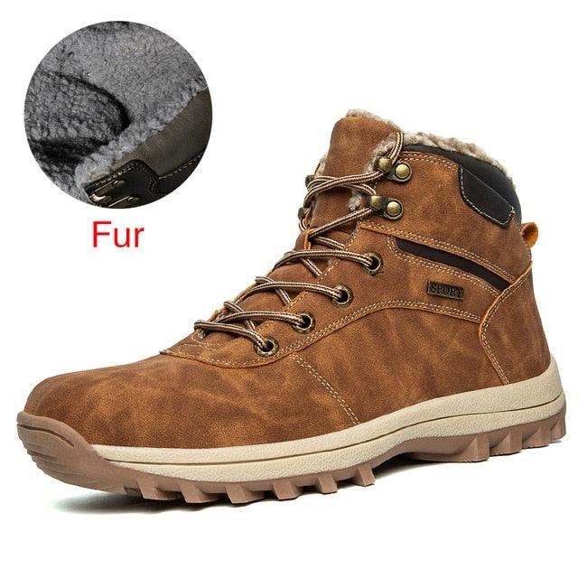 Winter Genuine Leather Ankle Men's Boots - Fur Plush Warm Men Casual Boots (MSB4)(MSB5)(F16)(F13)