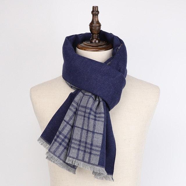 Classical Men's Winter Plaid Scarf - Windproof Warm Cotton Shawls Scarves - Soft Casual Scarves (MA7)(F103)