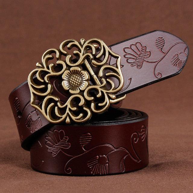 Great Women Genuine Leather Belt - Jeans Luxury High Quality Belts (4WH1)