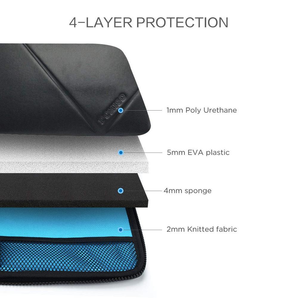 10 13 14 15.6 Inch Shockproof Waterproof Laptop Sleeve with Handle Lightweight Soft EVA Handbag Tablet Case Black (D52)(CA4)