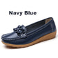 Great Women Ladies Genuine Leather Shoes - Flats Loafers Slip On Breathable Footwear (FS)