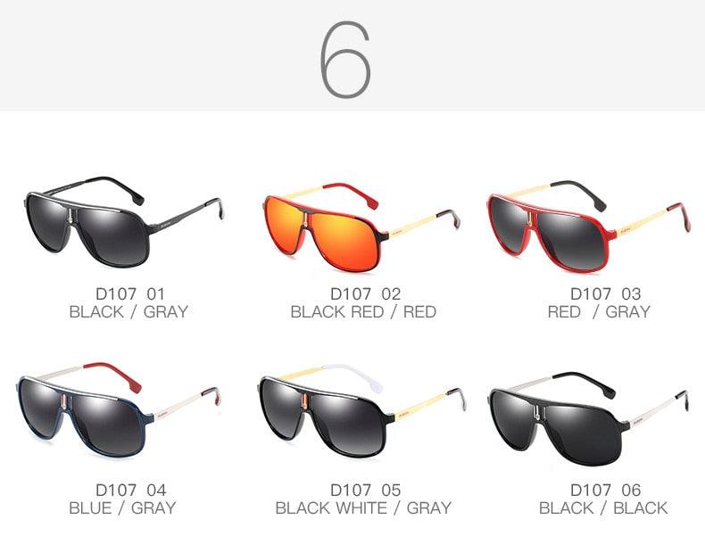 Vintage Sunglasses Polarized Men's Sun Glasses - Square Driving Black 7 Colors Model 107 (MA6)(F102)