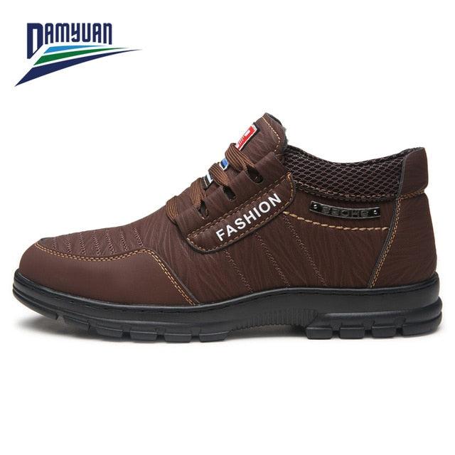 Genuine Leather Shoes - Men Comfortable Waterproof Non-Slip Outdoor Casual Shoes (1U12)