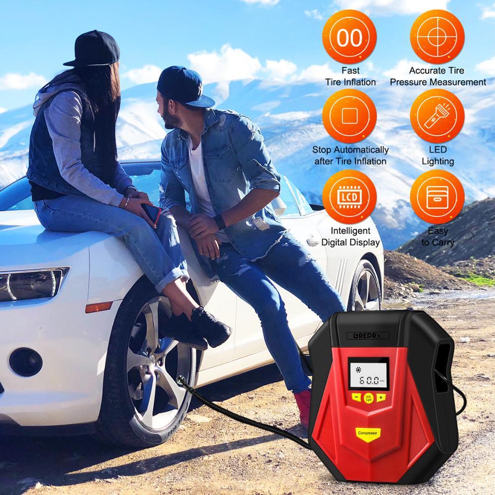Digital Tire Inflator Portable Air Compressor with LCD Display (CT6)(3U60)