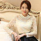 Gorgeous Elegant Long Sleeve Blouse - Women Lace Tops - Mesh Chiffon Female Clothing (TB1)(BCD2)