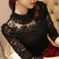 Gorgeous Elegant Long Sleeve Blouse - Women Lace Tops - Mesh Chiffon Female Clothing (TB1)(BCD2)